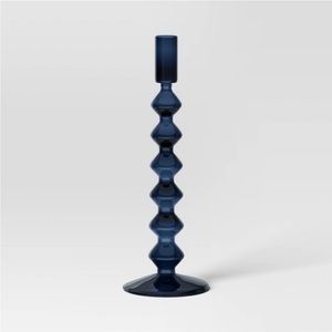 Target Candle Sticks (Set of 2) - Threshold Modern Glass Taper Holder in Navy